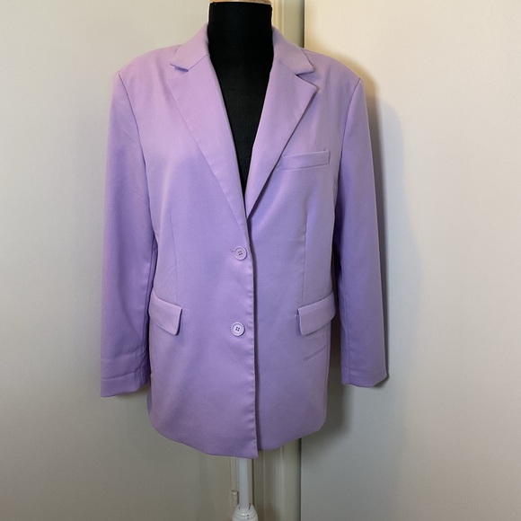 15. Divided Purple Blazer Oversized Long Sleeve Size Small - Picture 2 of 8